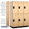 Salsbury Industries 2 Tier Designer Locker, 54"Wx76"Hx21"D, 6 Door, Maple 18-22361MAP - alternate 2